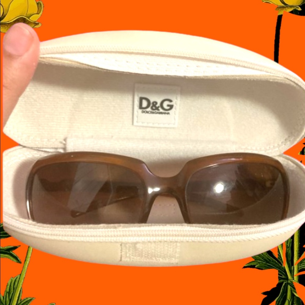 100% Authentic Dolce and Gabbana Brown Tinted Round Sunglasses